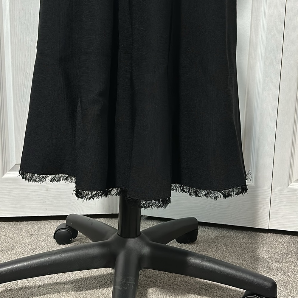 A.L.C Black A-LineFringe Trim Sleeveless Black Midi Dress - Picture 9 of 14